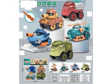 益智拆装-玩具车系列 益智玩具（5款车型混装 4只1袋）