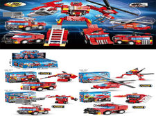 变形玩具 4合一变形回力弹射消防机器人系列(44-58PCS）  可四款混装