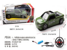 1：18四通方向盘的头赛车带3D灯光 遥控玩具