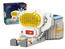 太空人笔筒 益智玩具(慵懒太空人)白色(828PCS)