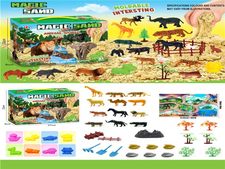 44 PCS DIY益智动物太空沙场景套装 益智玩具