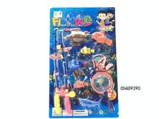 钓鱼(2支鱼杆+6只鱼+龟+网把）