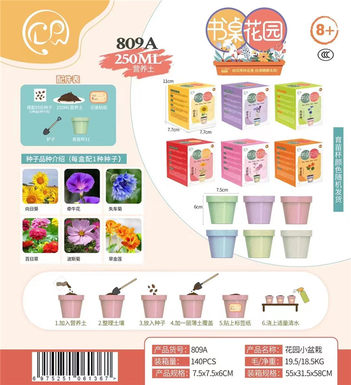 Desk, garden, small potted plants, scientific and educational toys