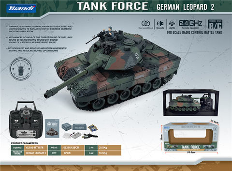 (GERMAN LEOPARD2) 1:18 remote control tank remote control car toy German Leopard 2nd Army Green