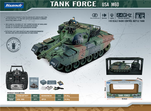 (USA M60) 1:18 remote control tank remote control car toy US M60 army green