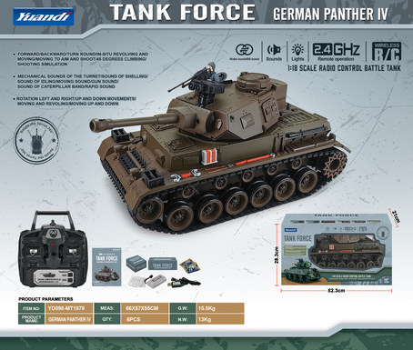 (GERMAN PANTHER IV) 1:18 remote control tank remote control car toy Debao Panther TV coffee