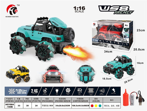 1:16 2.4G Wrangler Sidewalking Stunt Car Window Box (Power Pack) Remote Control Toy