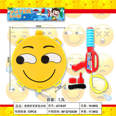 Funny expression backpack water gun toy