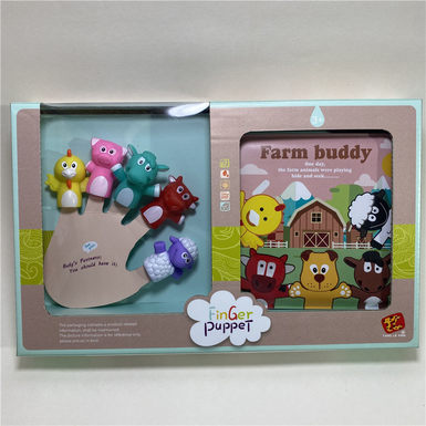 Animal finger doll + bathing story book doll toy