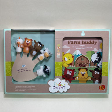 Animal finger doll + bathing story book doll toy