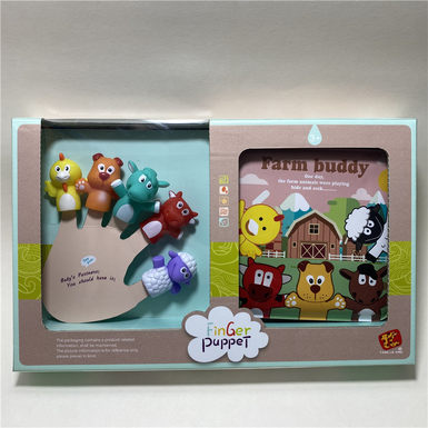 Animal finger doll + bathing story book doll toy
