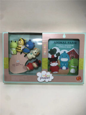 Animal finger doll + bathing story book doll toy