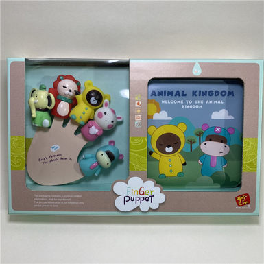 Animal finger doll + bathing story book doll toy
