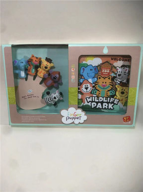 Animal finger doll + bathing story book doll toy