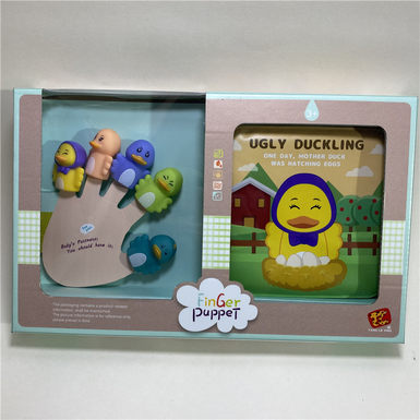Animal finger doll + bathing story book doll toy