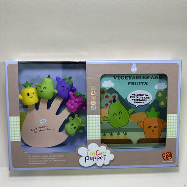 Fruit finger doll + story bath book doll toy