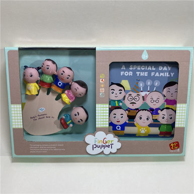 Family finger doll + story bath book doll toy