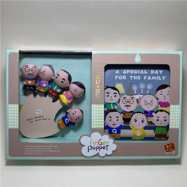 Family finger doll + story bath book doll toy