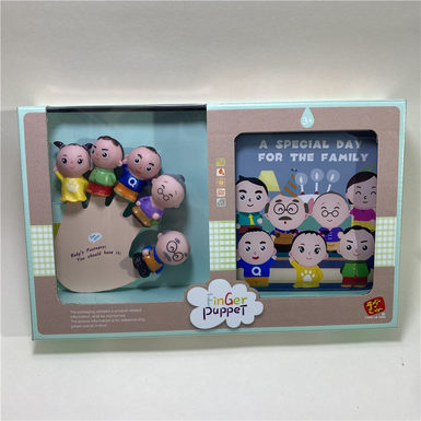 Family finger doll + story bath book doll toy