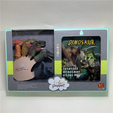 Dinosaur finger doll + story bath book doll toy