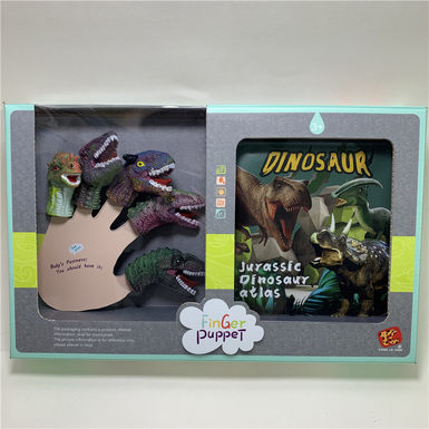 Dinosaur finger doll + story bath book doll toy