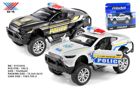 1:32 Alloy Bigfoot Mustang police car pulls back to open the door (1 pack)