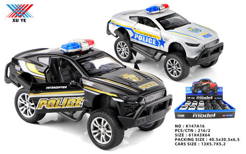 1:32 Alloy off-road Ford police car pulls back to open the door (12 packs)