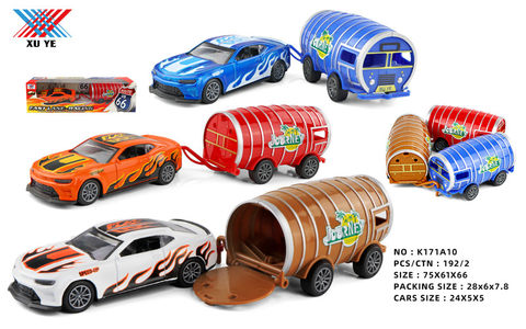 1:36 Alloy car bumblebee trailer pulls back to open the door (1 pack)