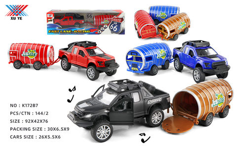 1:32 Alloy Ford F150 trailer opens door and pulls back light music (1 pack)