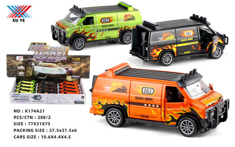 1:32 Alloy James van pullback model three-door (12 packs)