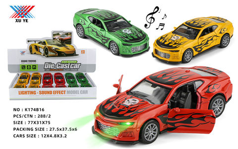 1:32 return force alloy car bumblebee printing fire door return light music (12 sets)