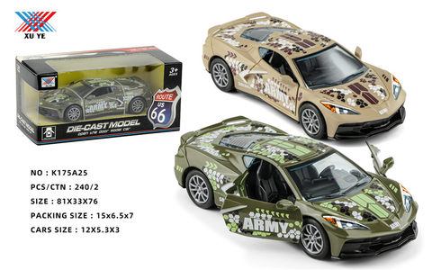 1:32 alloy muscle car Corvette door return toy (1 pack)