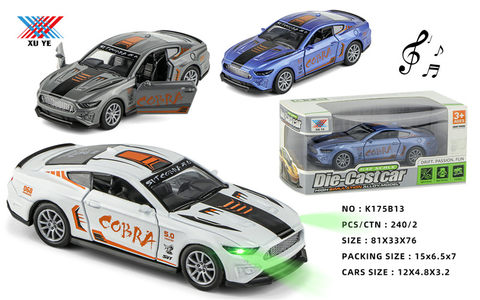 1:32 return force alloy car Ford racing car open the door return force light and music (1 pack)