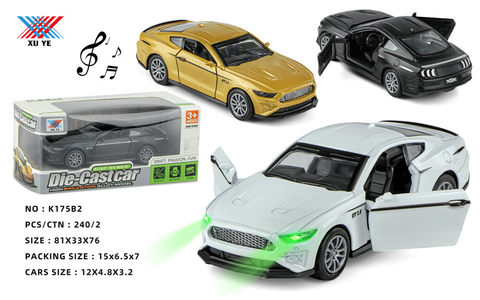1:32 return force alloy car Ford Mustang open the door return force light and music (1 pack)