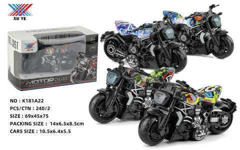 1:32 alloy motorcycle graffiti pull back force toy (1 pack)