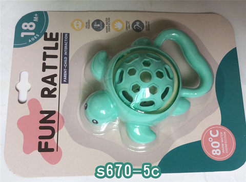 Baby teether rattle small turtle baby toy