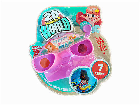 2D square mermaid movie viewer educational toy