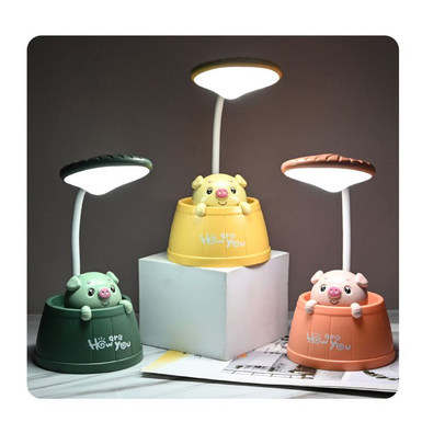 Xiaomeng pig barrel charging desk lamp (pink, yellow, green)