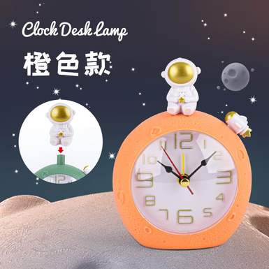 Lunar astronaut clock (yellow, orange, green)