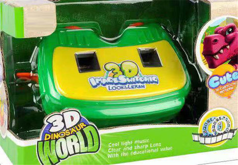 3D square pull belt dinosaur cinema machine educational toys + light music