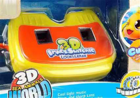 3D square pull belt undersea animal viewer educational toys + light music