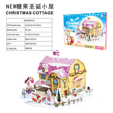 3D jigsaw puzzle NEW candy Christmas cabin 34 pcs educational toys