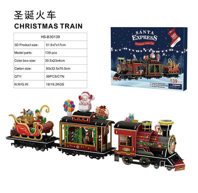 3D jigsaw puzzle Christmas train with lights 139 pcs educational toys