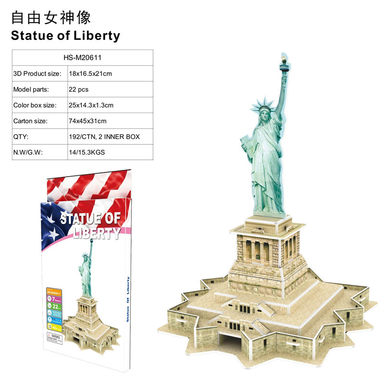 3D jigsaw puzzle the Statue of Liberty 22 pcs educational toys