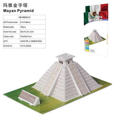 3D jigsaw puzzle Mayan pyramid 19 pcs educational toy
