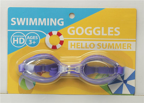 Teenagers' swimming goggles (suction board) PS lenses, TPE with four colors mixed (blue, green, red, purple)