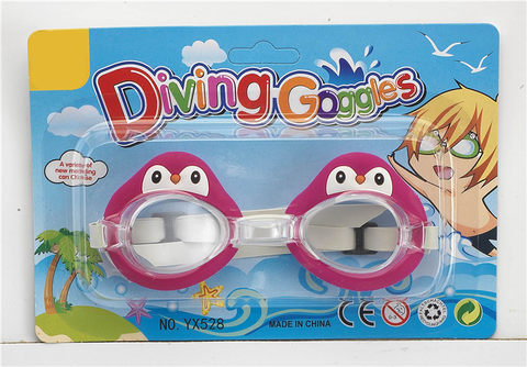 Cartoon red penguin goggles (Chinese and English suction version) PS lenses, rubber belt