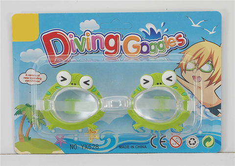 Cartoon frog goggles (Chinese and English suction version) PS lenses, silicone tape