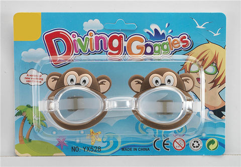 Cartoon monkey goggles (Chinese and English suction version) PS lenses, silicone tape