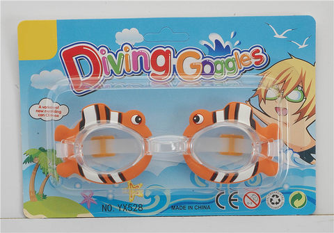 Cartoon red fish swimming goggles (Chinese and English suction version) PS lenses, silicone tape
